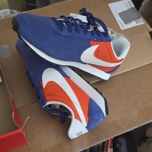 Size 10.5 Men Nike Pre Montreal 17 Blue & Orange Retro Runner Sneakers